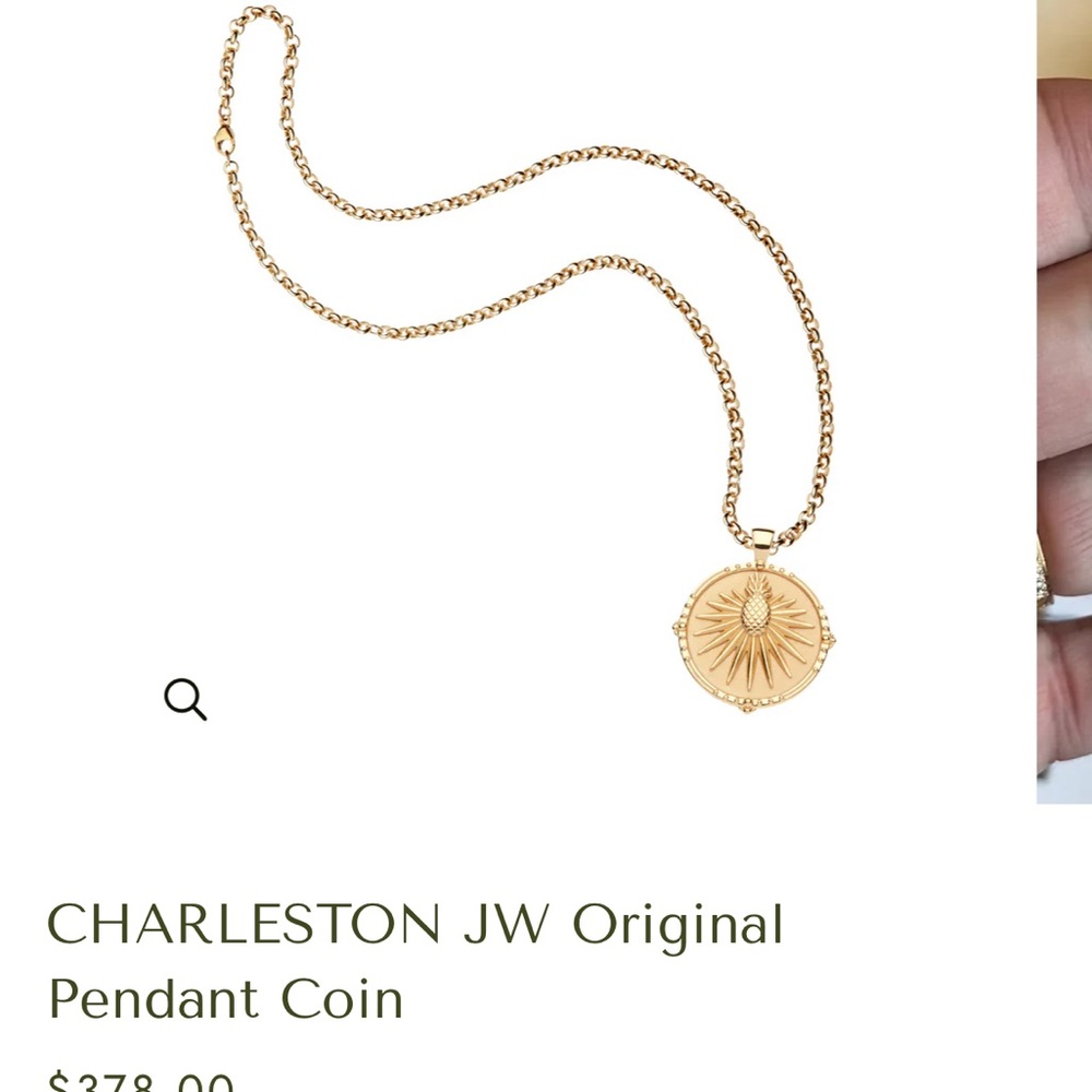 New Jane Win Charleston sunburst pineapple Charleston Gold Pendant Necklace